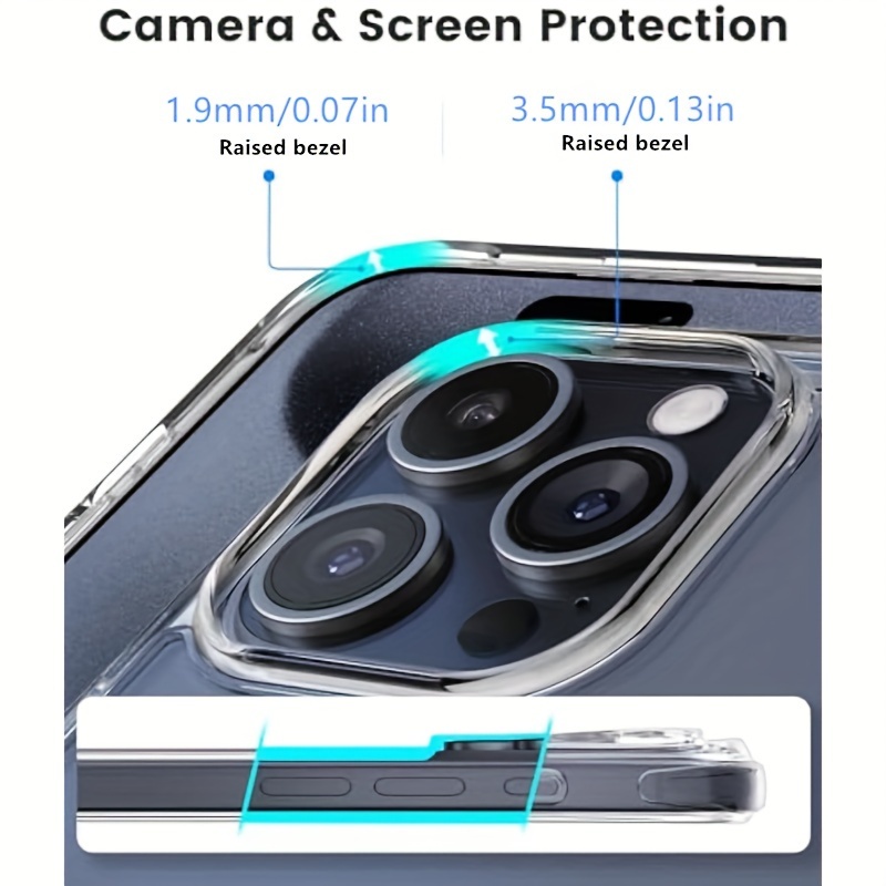 Mkeke Funda transparente para iPhone 15 Pro Max, [no amarillenta] con 2  protectores de pantalla de vidrio templado, [protección contra caídas de  grado
