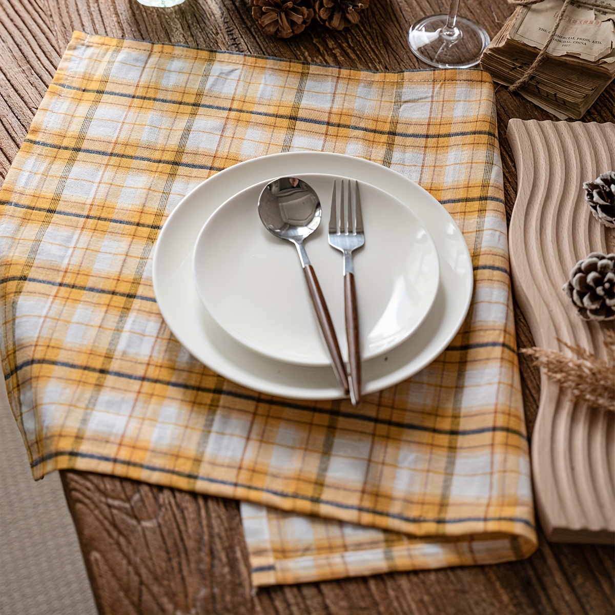 Christmas Cloth Napkins Buffalo Plaid Cloth Napkins Reusable - Temu