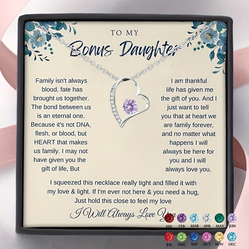 Gift for Bonus Daughter, Stepdaughter Gift, Bonus Daughter Necklace, Gift for Teenage Girl, Stepdaughter Gift from Stepdad, Adopted Daughter,Temu