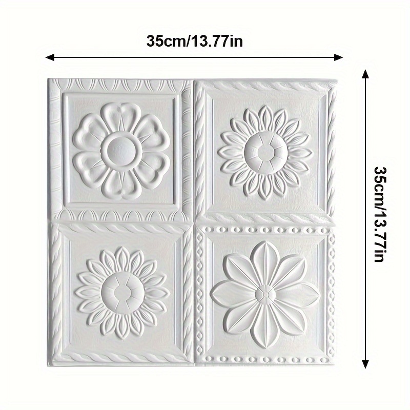 20pcs diy peel stick wallpaper set soft foam waterproof mold resistant vinyl for living room bathroom kitchen decor   floral pattern 4