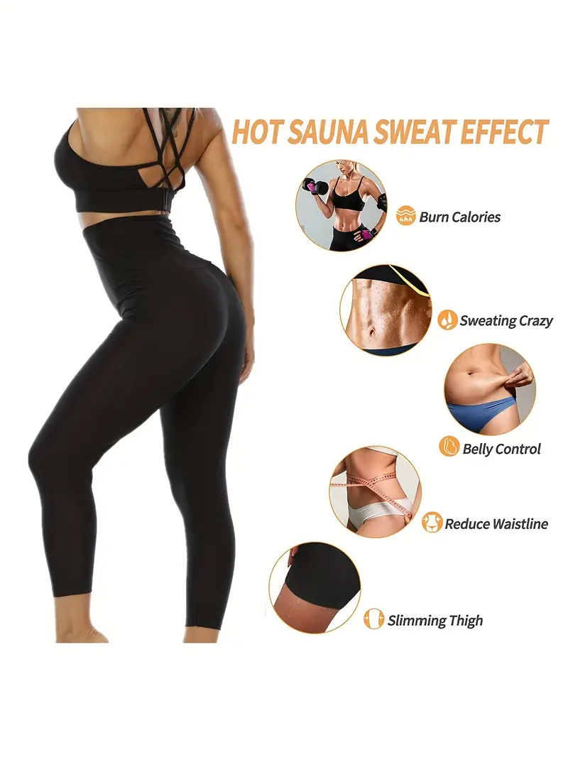 Solid Color High Waist Tummy Control Fitness Sweatpants - Temu