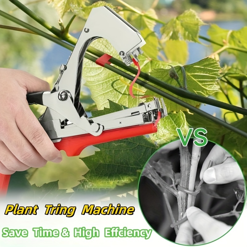 

1 Set Plant Tying Machine Tool For Grapes, Raspberries, Tomatoes And Vine Vegetables, With 10/20 Rolls Tapes, Staples And Replacement Blades