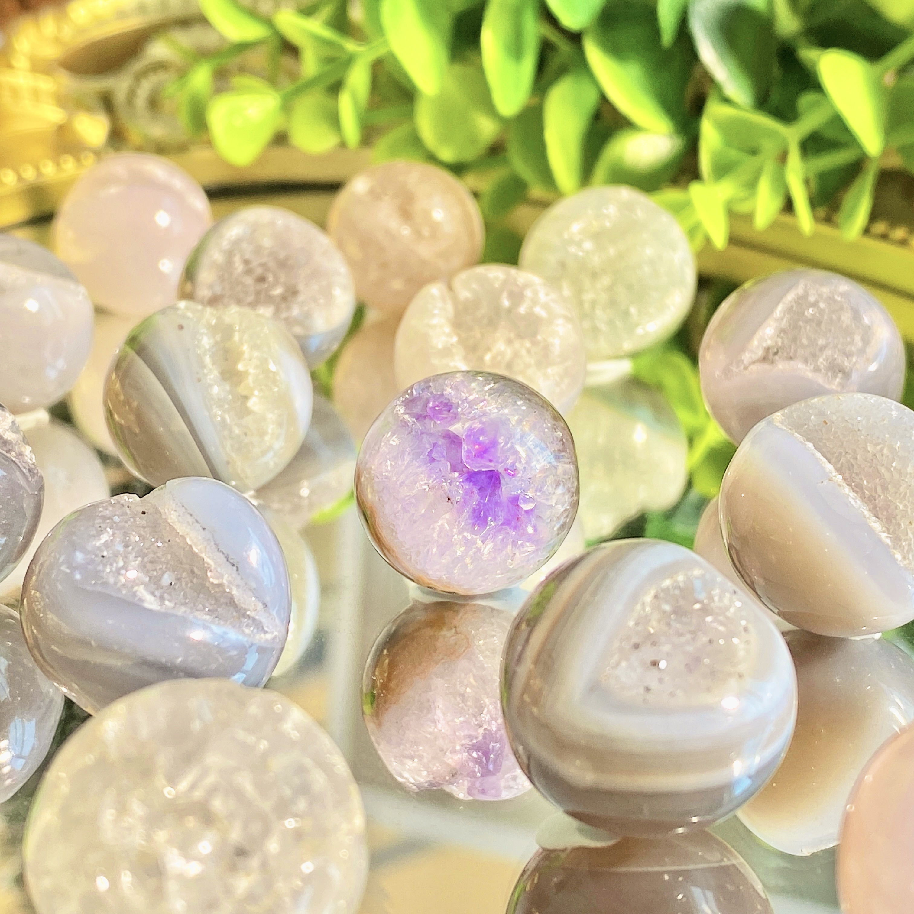 Plating Crystal Geode Meditation Stones Home Decor Energy - Temu