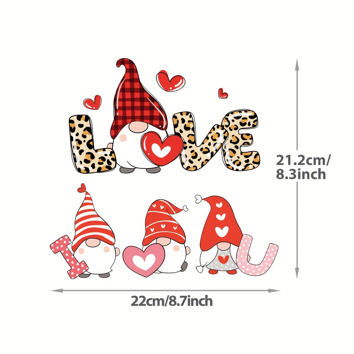  Containlol 12 Sheets Valentine's Day Gnome Iron on