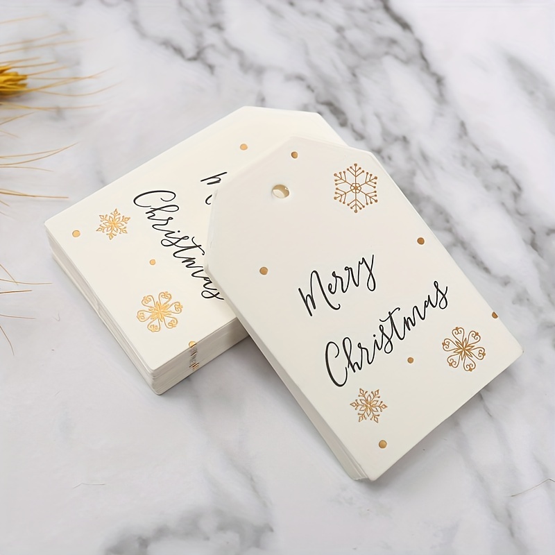Christmas Gift Tags, 72PCS Christmas Tags with String, Gold Foil Xmas Gift  Tags Hanging Label for DIY Christmas Gift Wrap and Label Package