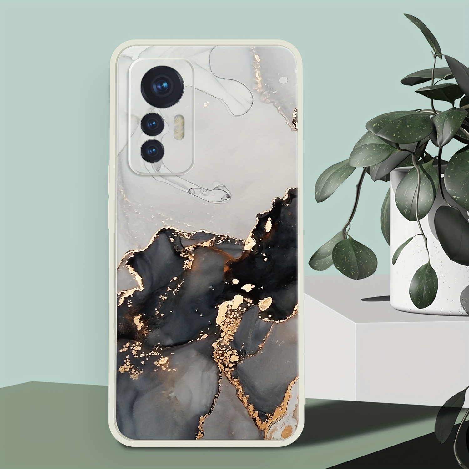 

Marble Pattern In Black, Gray, And Golden Is Suitable For Xiaomi 10 12 4g 5g T Tpro Poco M4pro-5g Lite Tpu Material Phone Case.