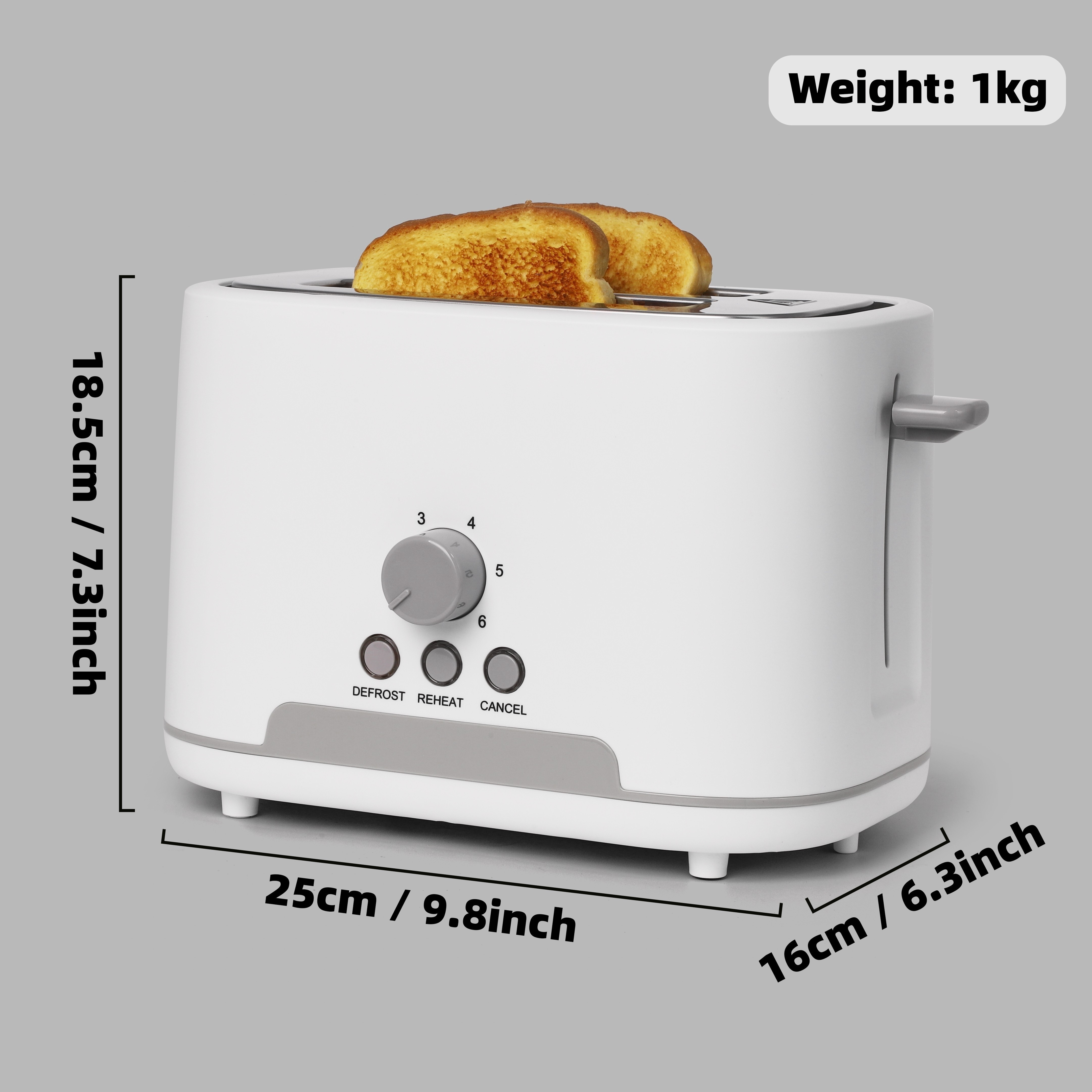 Single Plastic Toaster 6 Browning Levels Various - Temu