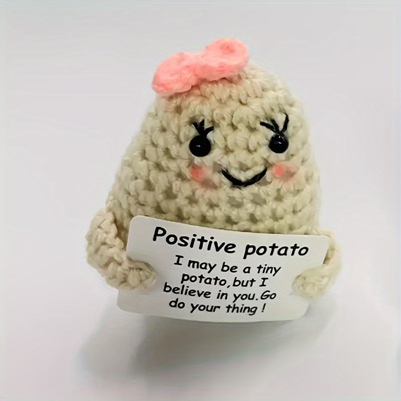 Mini Funny Positive Potato Cute Wool Crochet Knitted Potato - Temu