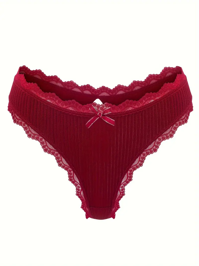 Lace Trim Cutout Thongs Comfy Breathable Stretchy Intimates - Temu