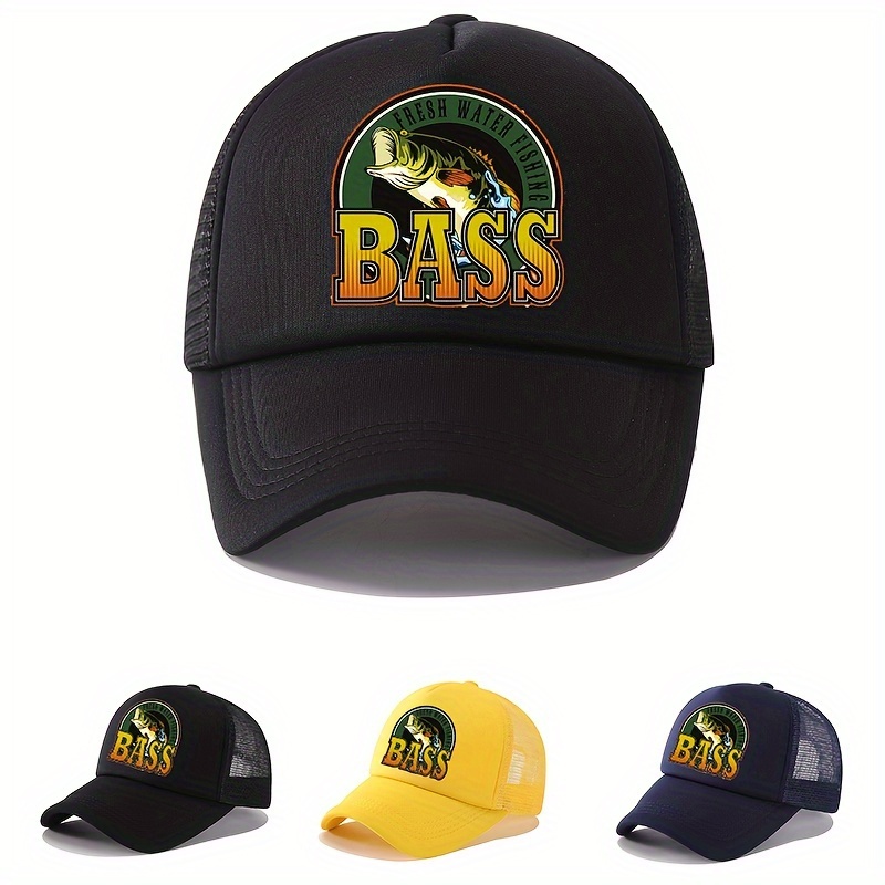 Bass Pro Shop Fishing Unisex Flat Brim 80s Baseball Cap With Gold