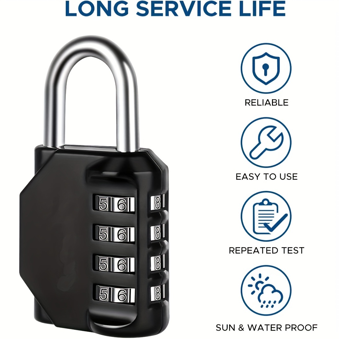 Multifunctional Combination 4 Digit Security Padlock Gym Locker