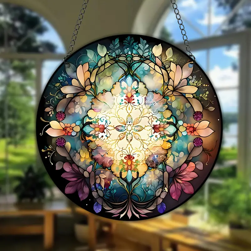 Attrape soleil Mandala en verre