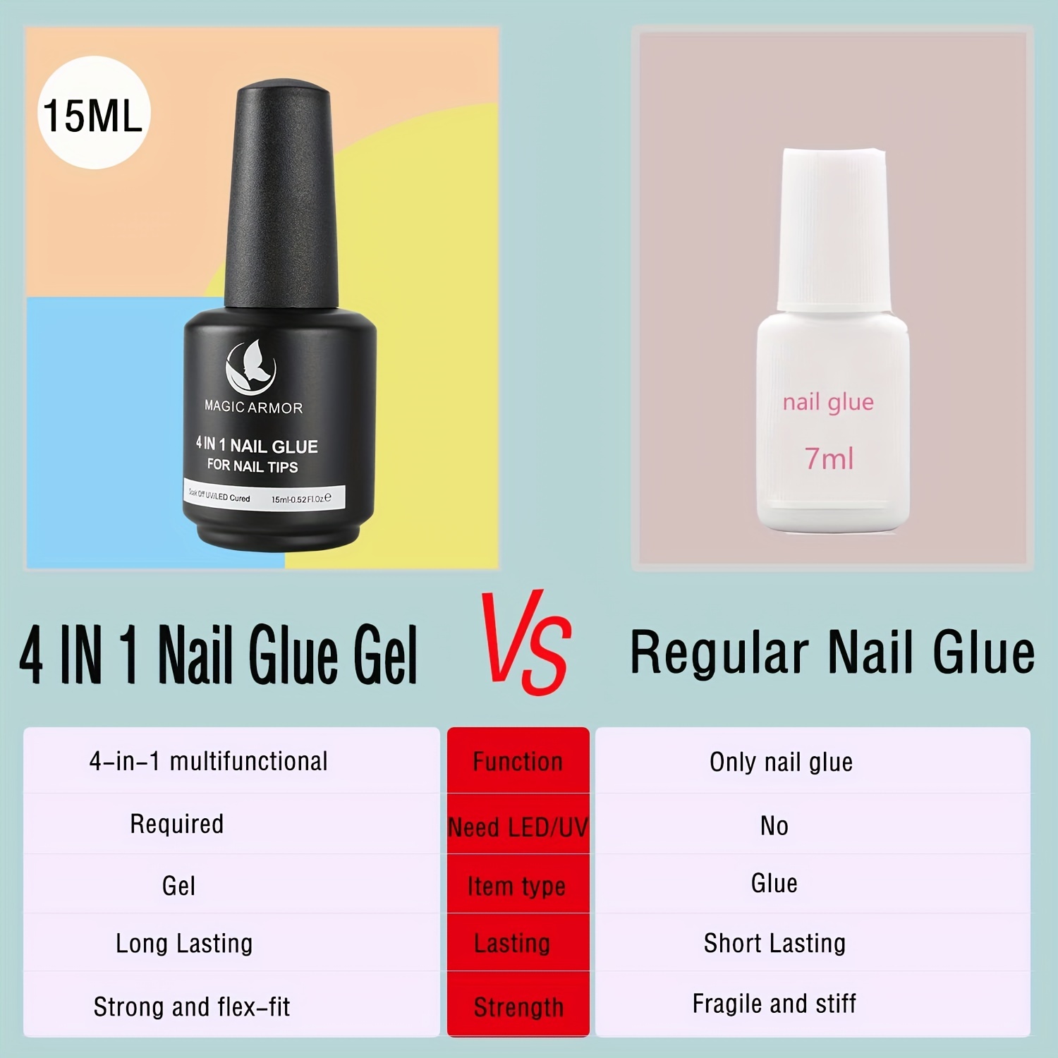 Gel Polish 1 Nail Glue And Base Gel For Acrylic Nails Super - Temu