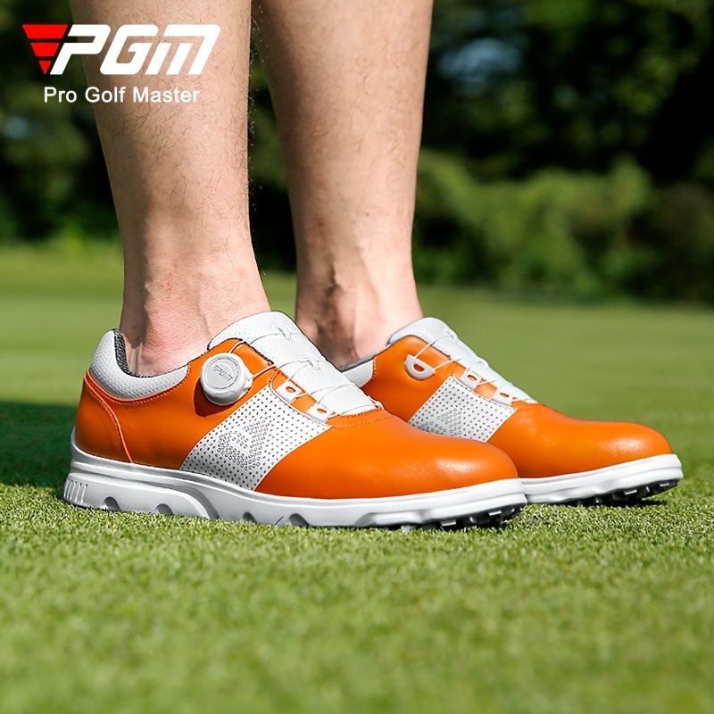 Mens orange sale golf shoes