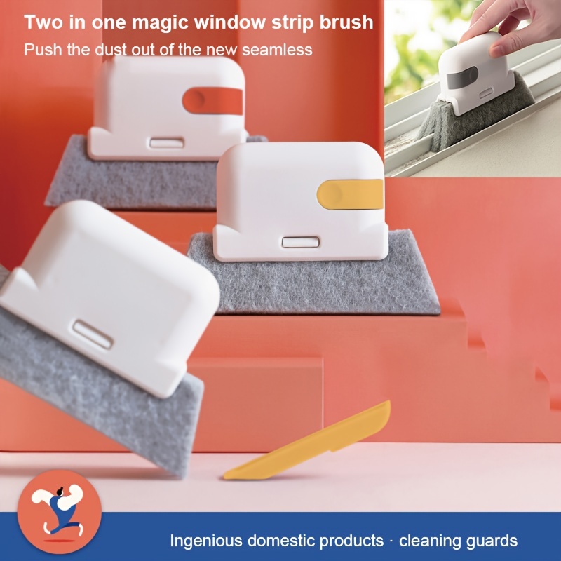 2 in 1 Groove Cleaning Tool Creative Window Groove Cleaning Cloth Window  Cleaning Brush Windows Slot Cleaner Brush Groove Brush