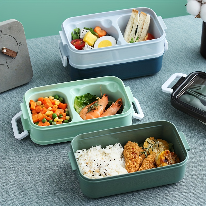 Double-layer Lunch Box, Square Divided Microwave Oven Bento Box, Leakproof  Food Container, For Teenagers And Workers At School,canteen, Back School -  Temu