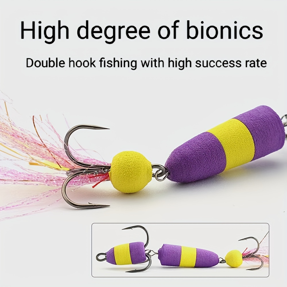 Foam Floating Fishing Bait Bright Color Feather Bait - Temu