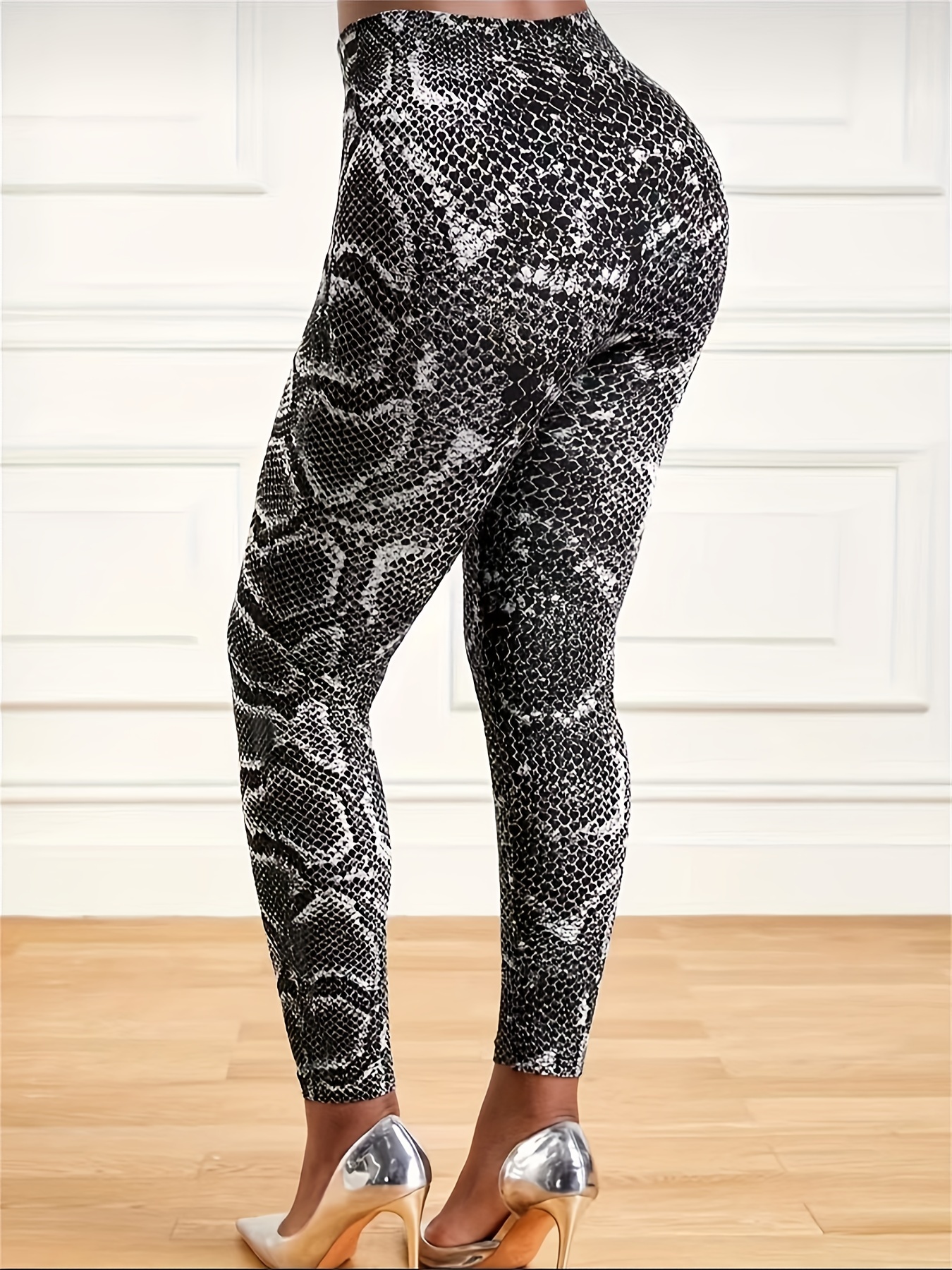 Women's Activewear: Red Snake Print Skinny Trousers - Perfect For