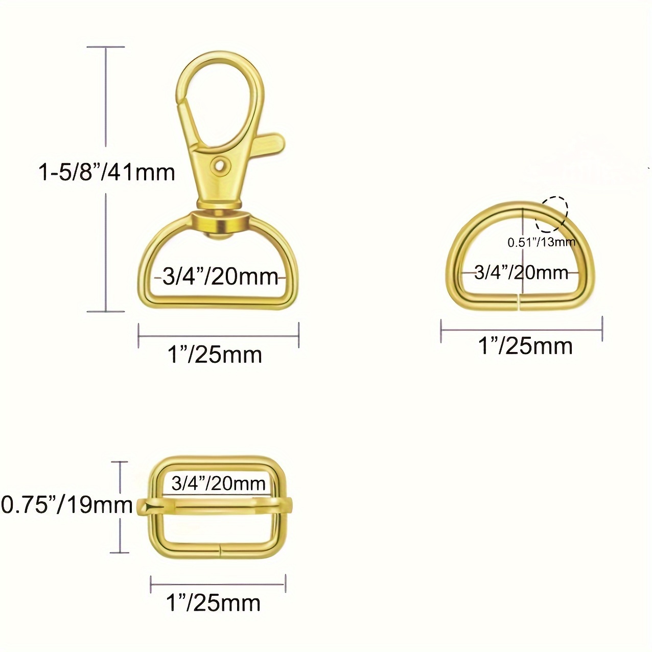 2 - 3/4 inch Swivel hook and D-Ring Black