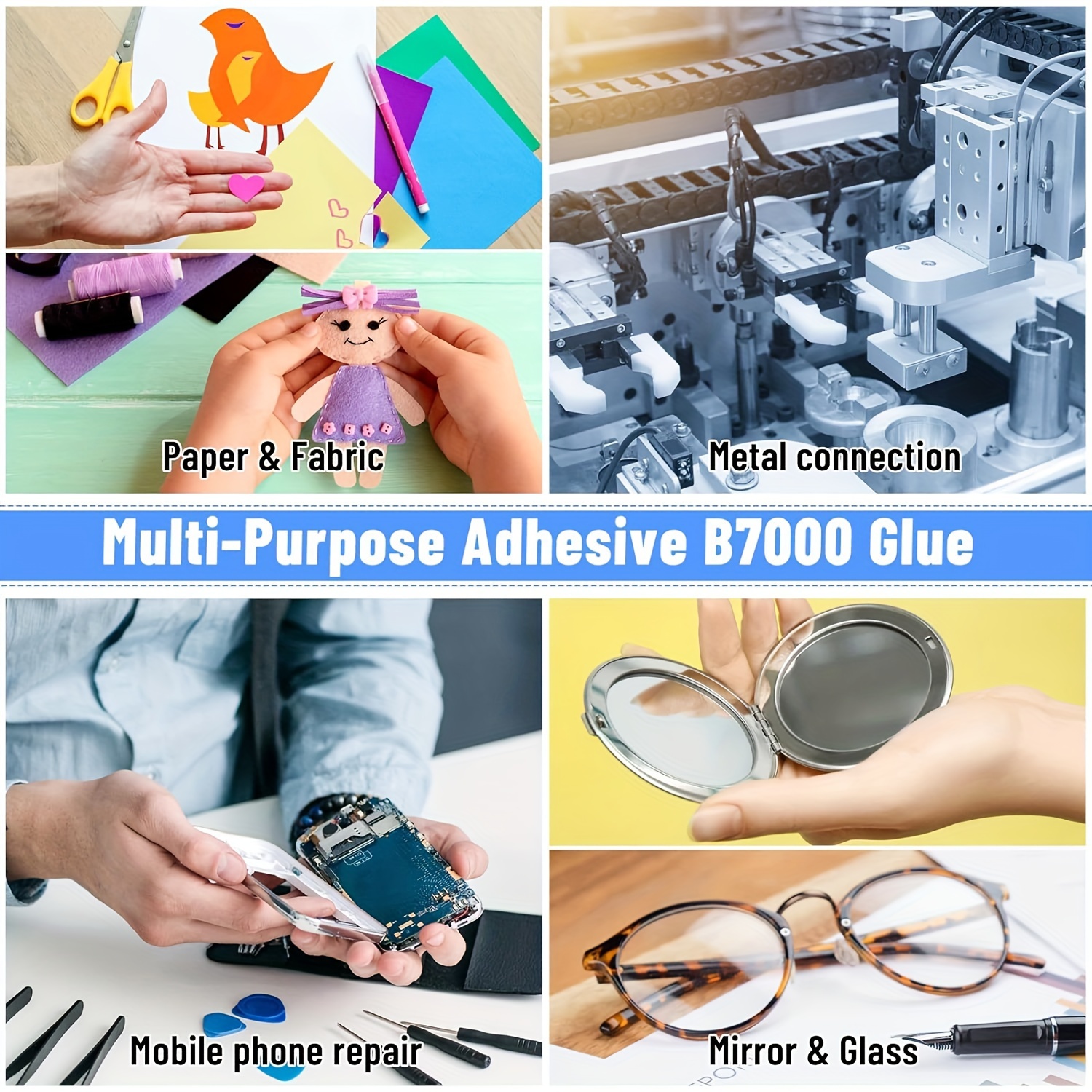 B7000 Rhinestone Glue for Crafts DIY 110ml Multi-function Clear Jewelry Glue for Jewelry Making Super Adhesive for Phone Screen Repair(3.72 fl.oz)