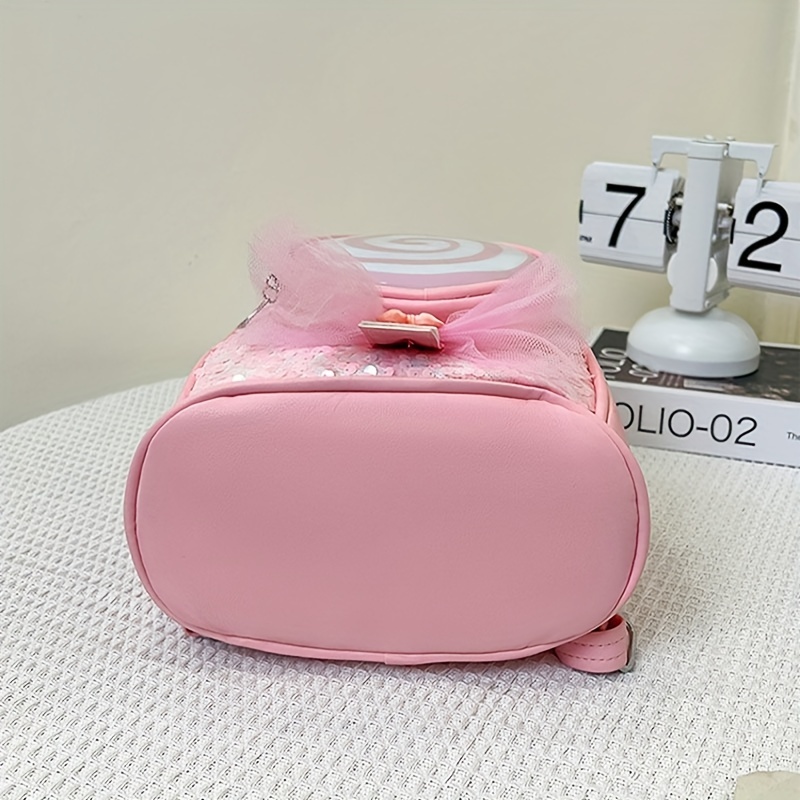Kids Princess Schoolbag Sequins Bow Lollipop Backpack