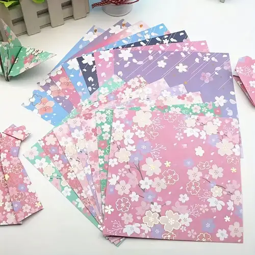 Rose Flower Pattern Origami Stars Paper Strips Double - Temu