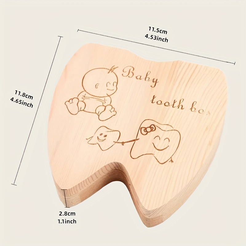 ▷ Caja de madera niño para guardar dientes de leche en forma de detalle  ❤️
