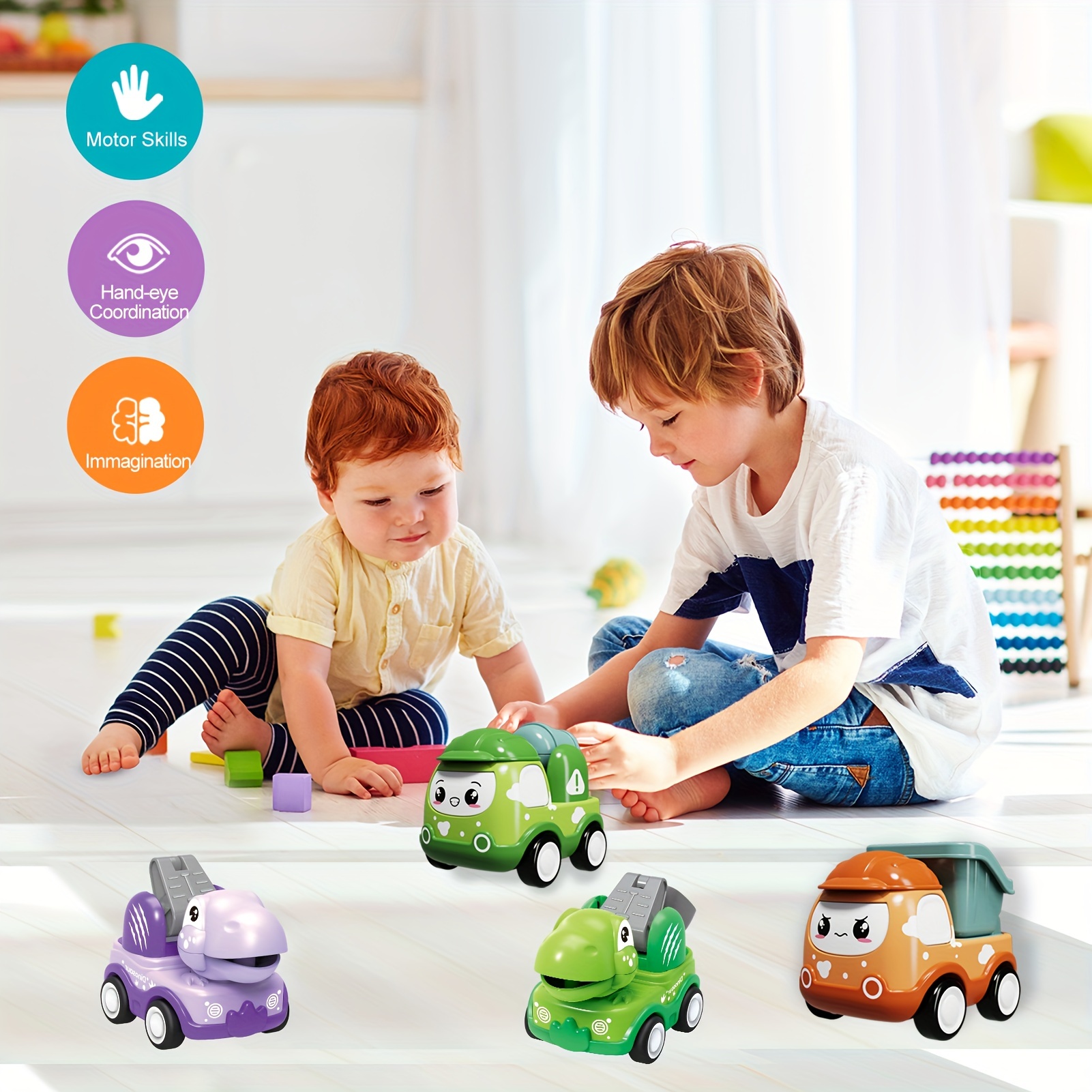 Juguetes de autos para niños de 1 año, regalos de dibujos animados para  niños pequeños de 1 a 3 años, juguetes para bebés de 12 a 18 meses,  juguetes