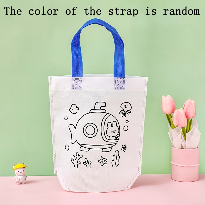 Diy Graffiti Bag Without Coloring Marker Carnival Animal Art Party Goodie  Bags For Kids Eco Reusable Mini Non-Woven Shopping Bag