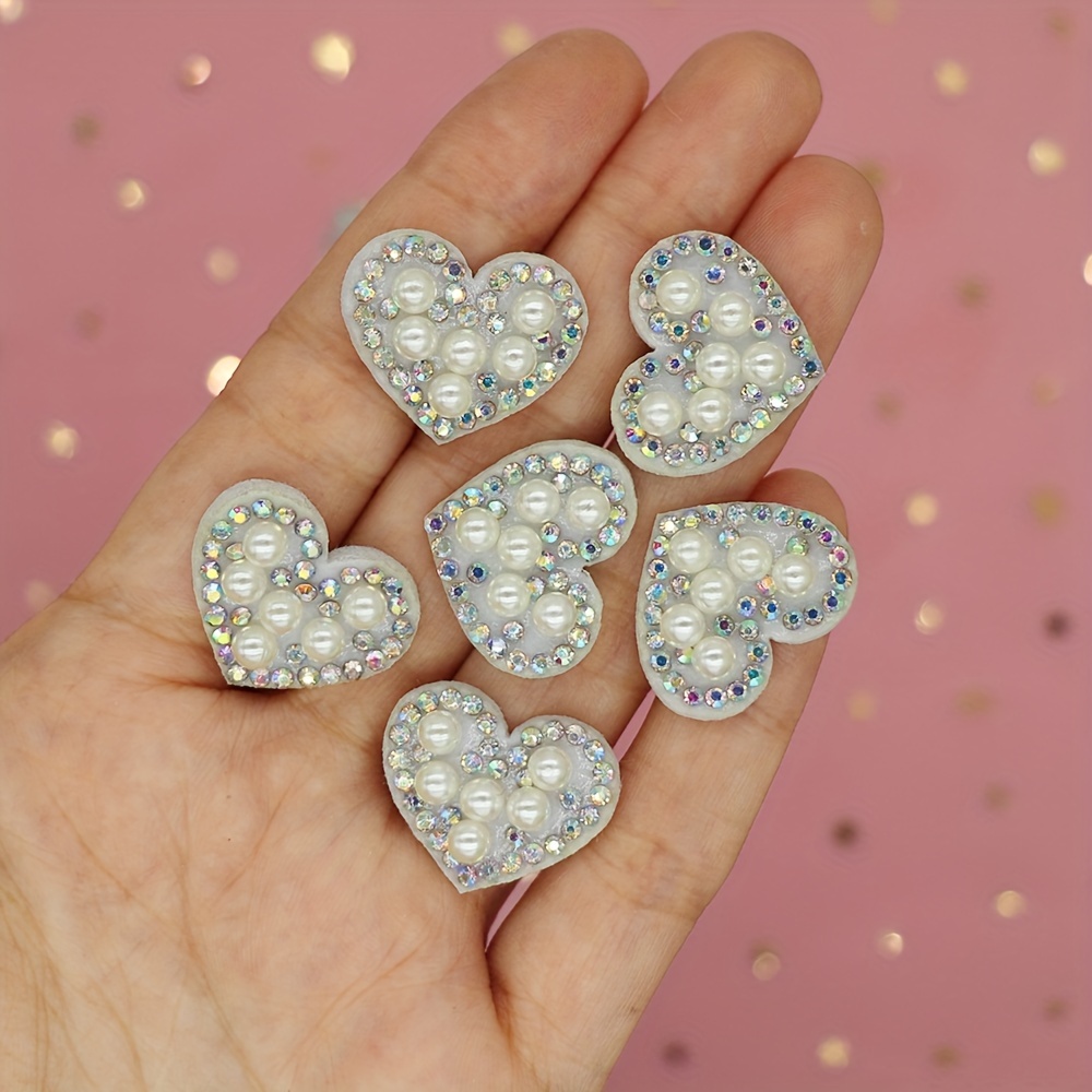 Glitter Cloth Heart Shape Patch For Diy Jewelry Accessories - Temu