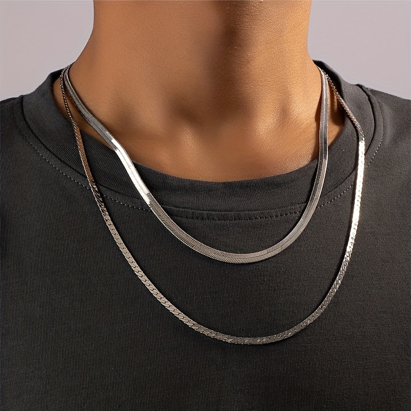 Men's Double Layered Necklace - Temu