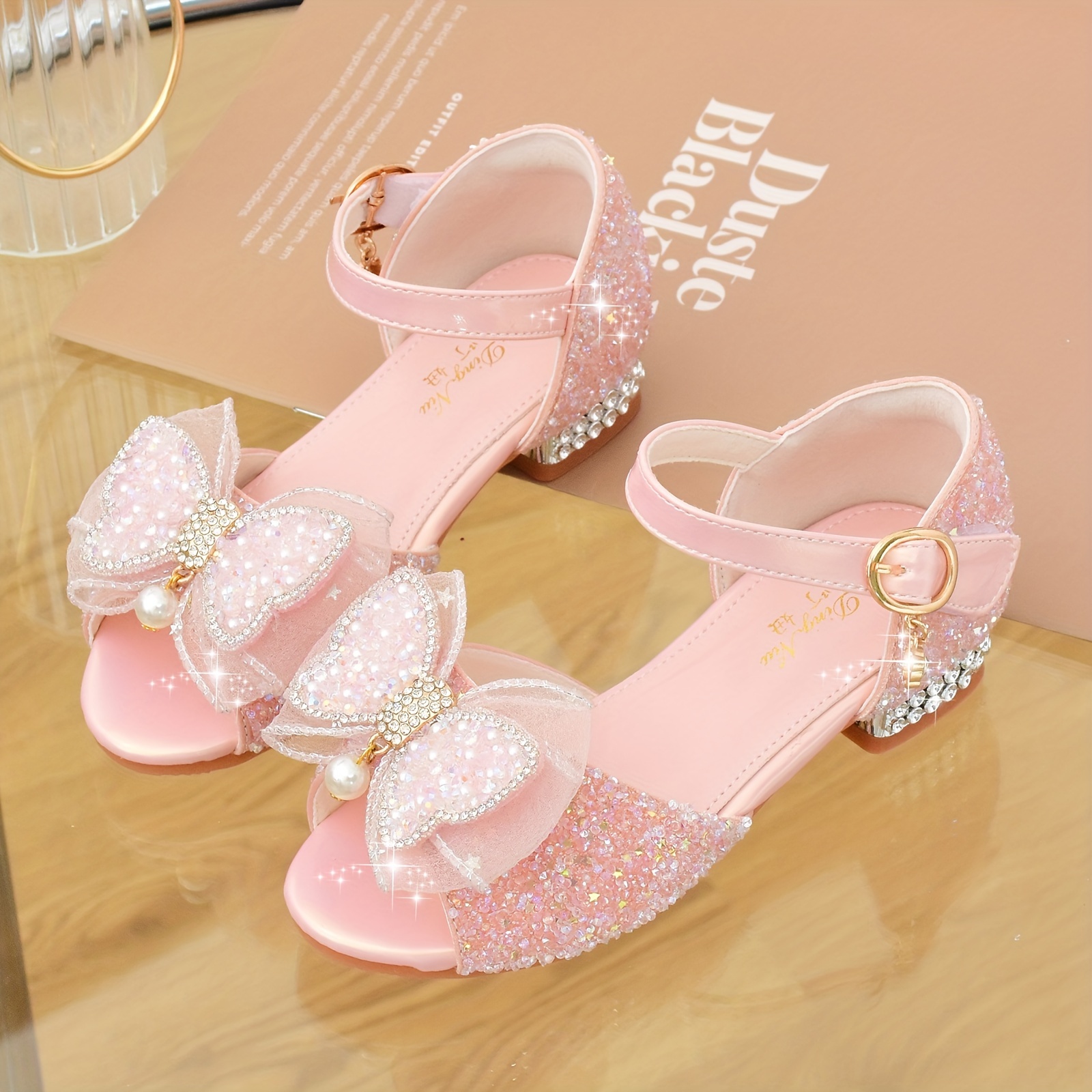 Sandales Filles Enfants Talons Hauts Avec Nœud - Chaussures Princesse Mode 2025