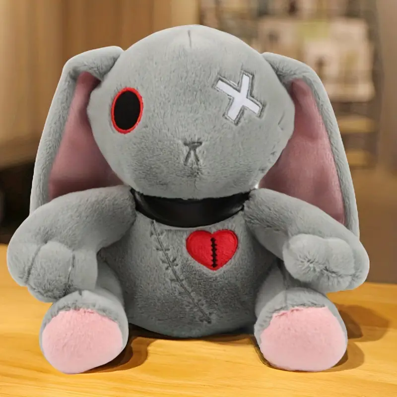 Scary Goth Bunny Plush-Creepy Emo Rabbit Stuffed Animal-Horror Plushie  Animal