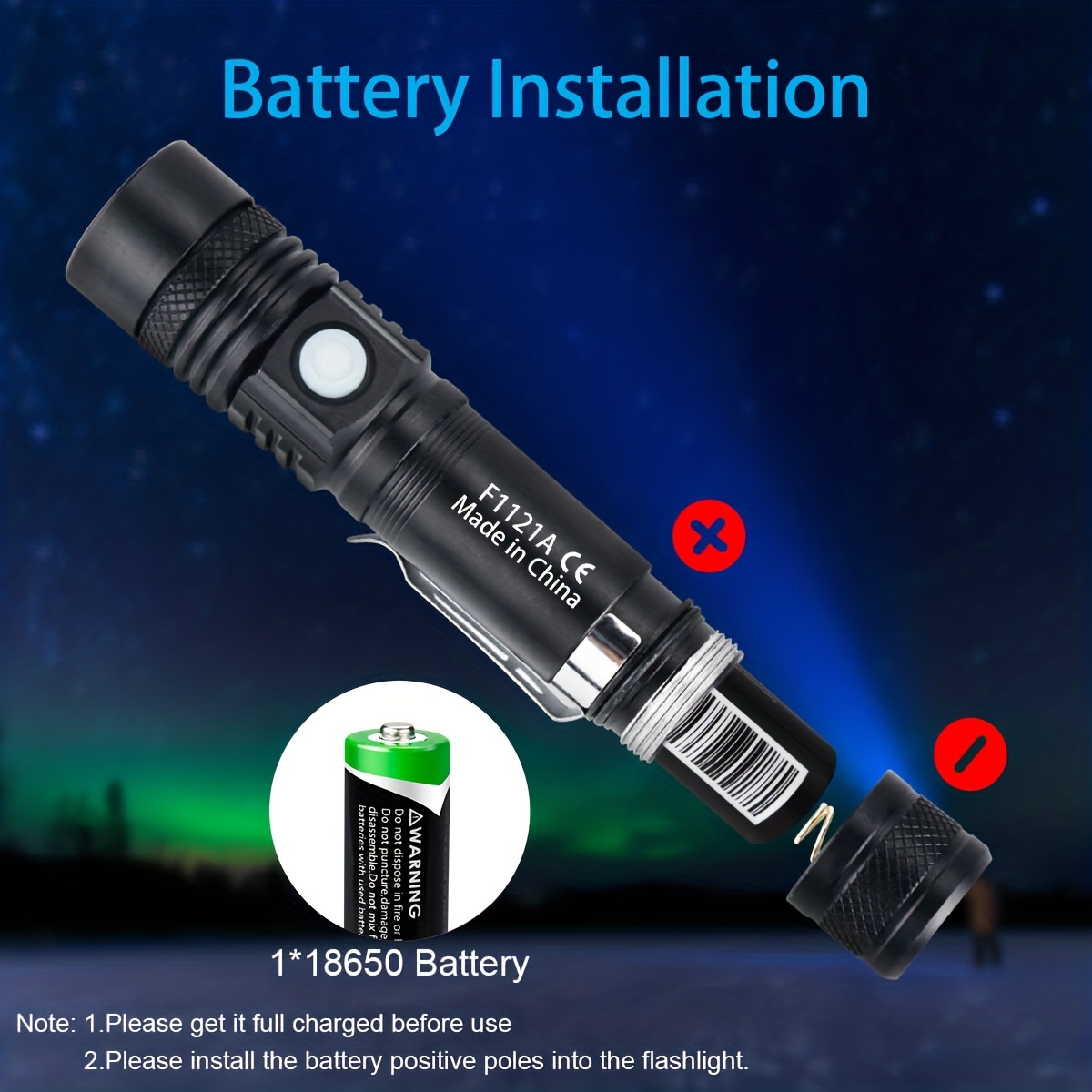 Flashlight Clip Led Usb Rechargeable