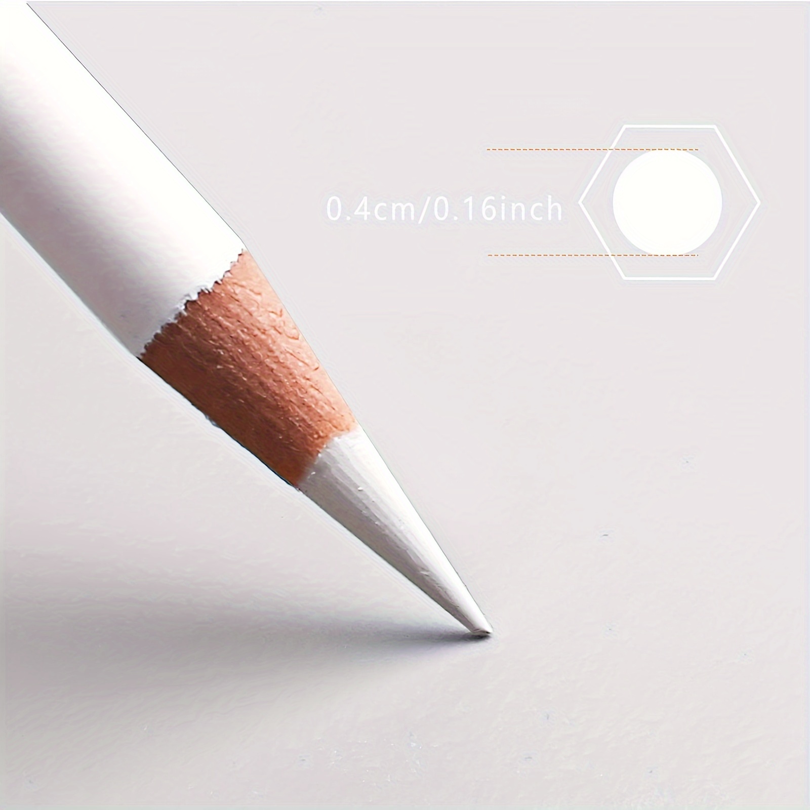 6Pcs White Charcoal Pencil Drawing Set Soft & Medium Sketching