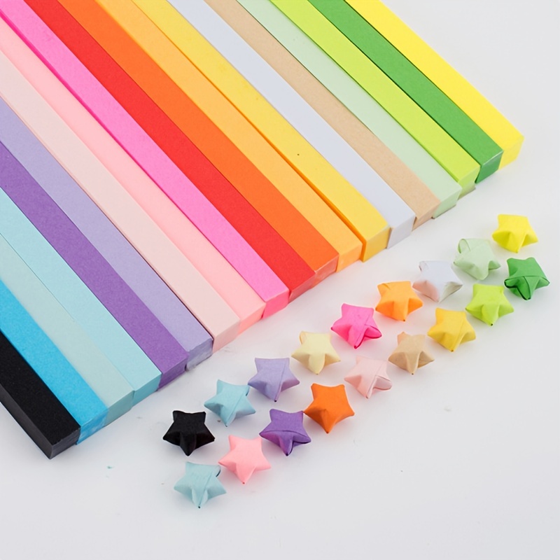 30pcs Luminous Lucky Star Folding Origami Paper Lucky Star Origami Paper  Ribbon