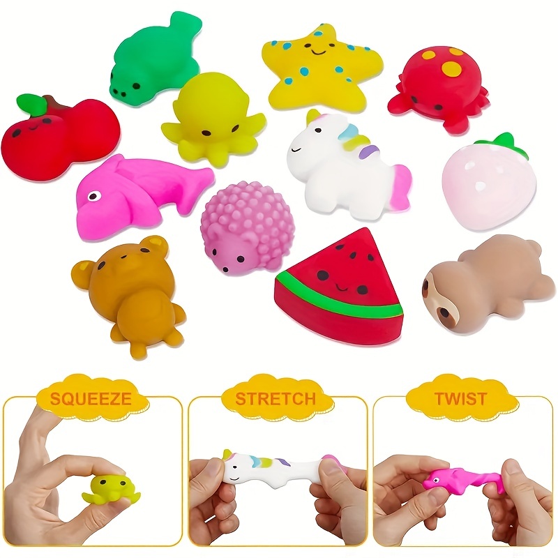 Mini Animal Squishy Pack - 40 Pieces Random Mochi Squishies Party Favor  Fidget Toys for Kids - Cute and Soft Squeezable Stress Reliever for  Children