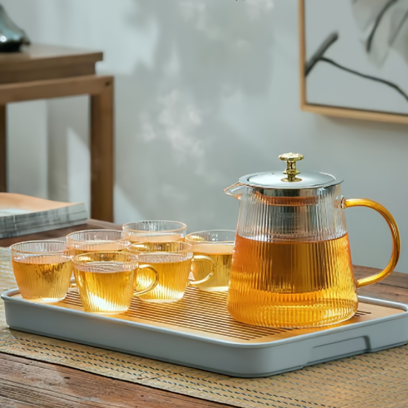 with Infuser Clear Glass Teapot,Tea Pot with Tea Strainers,Borosilicate  Glass Teapot with Infusers for Loose TeaHeat Resistant Loose Leaf