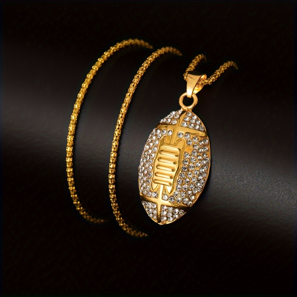 Football Shaped Charm Necklace Adjustable Bracelet Jewelry - Temu