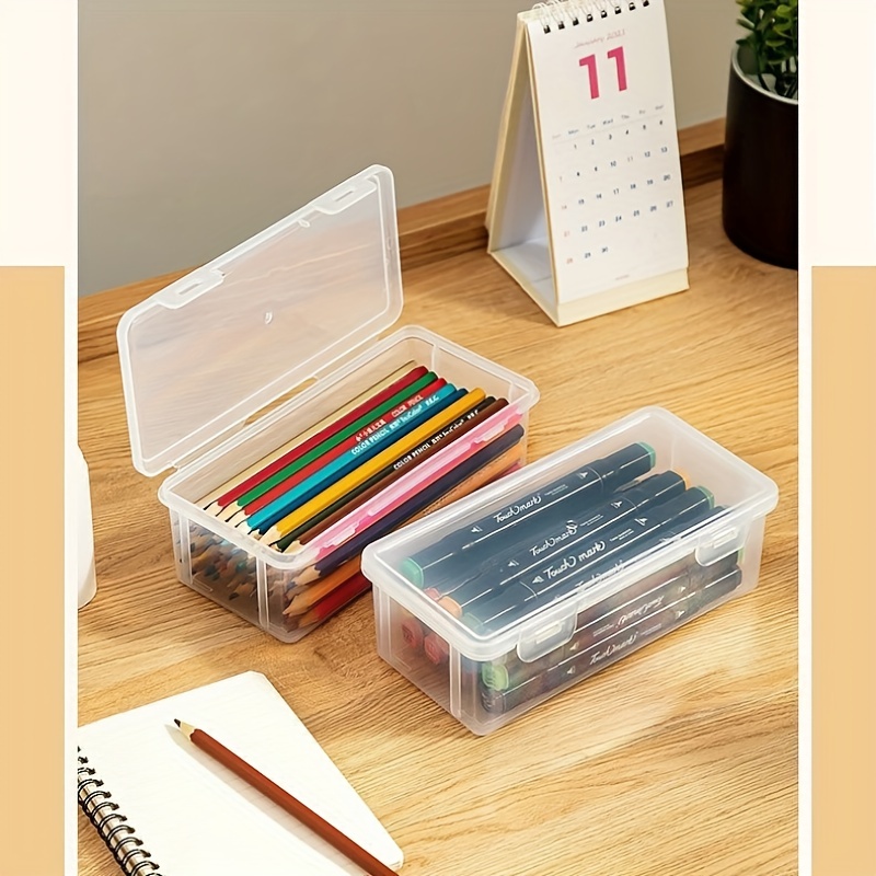 Large Capacity Pencil Box - Hard Plastic Case For Organizing Painting,  Watercolor, Drawing Tools And More - Perfect For School Supplies And Office  Use - Temu Hungary