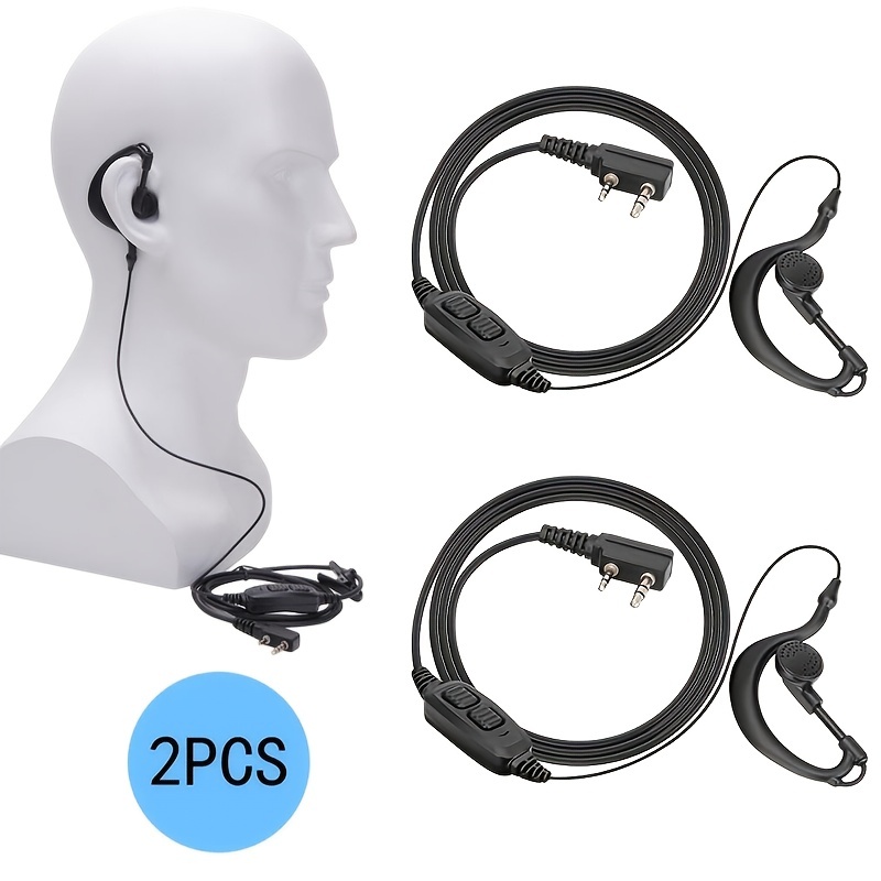 Auriculares para walkie-talkie, audífonos de tubo acústico oculto de 2  pines con micrófono PTT para