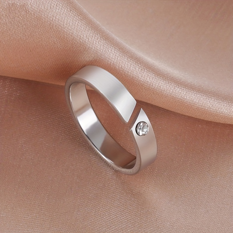 Men's Rhinestone Stainless Steel Ring
