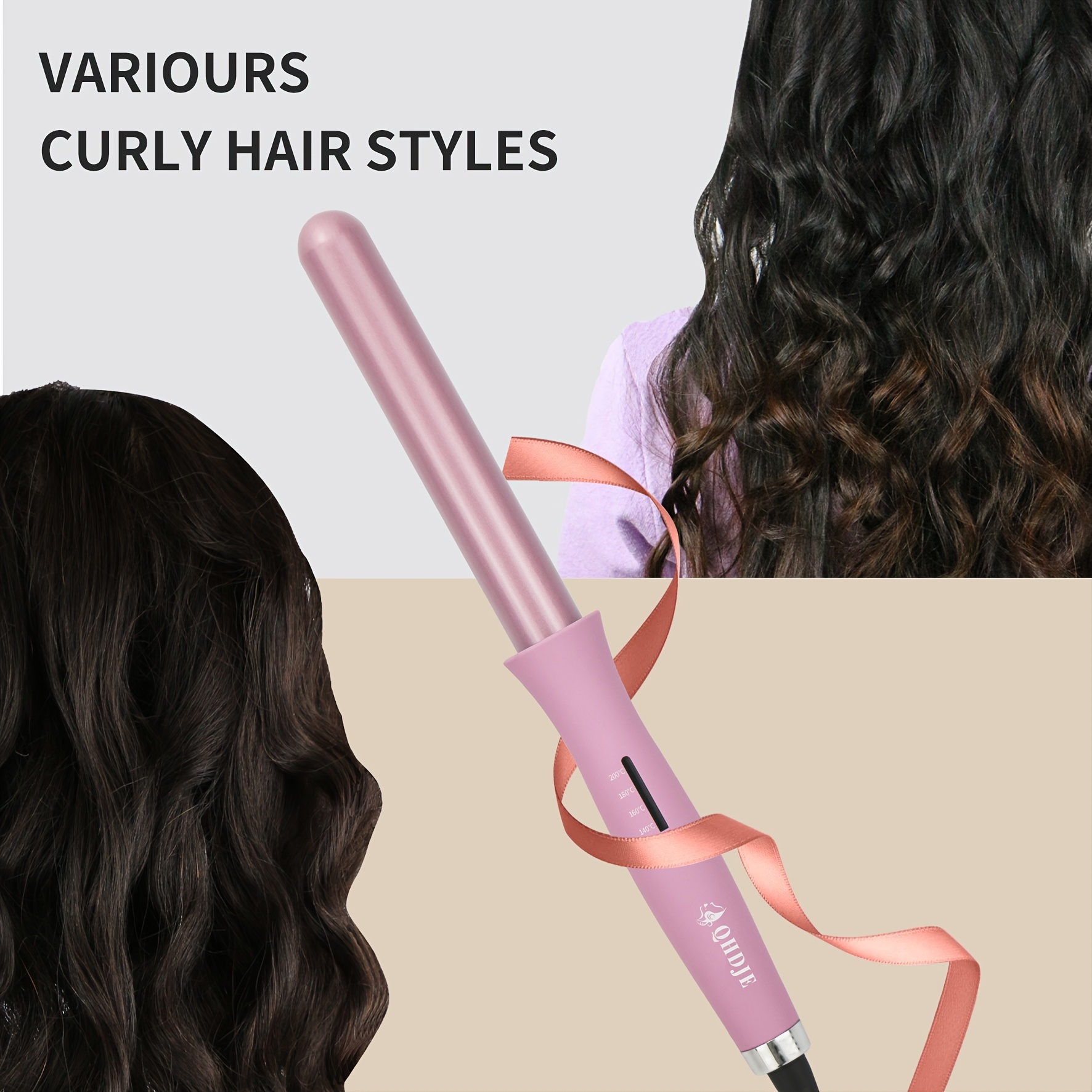 25mm french  curly hair styling curling iron automatic hair curling wand hair styling curler for diy salon professional use for all hair types details 2