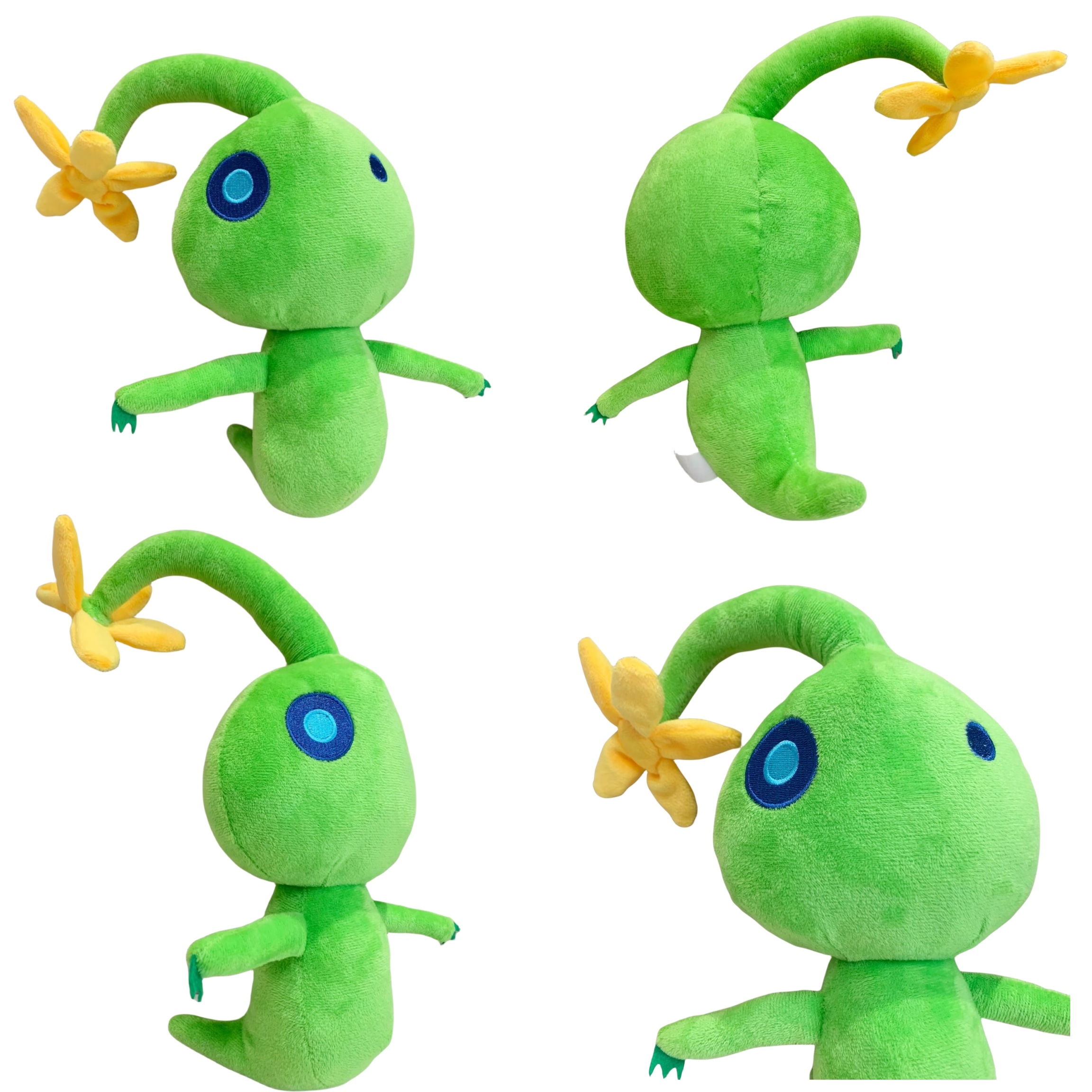 40cm/15.75inch Cute Green Doll Head With Yellow Flower Creative Plush Toy,  Cartoon Forest Animal Plush Toy Flower Doll Birthday Party Gift, Halloween