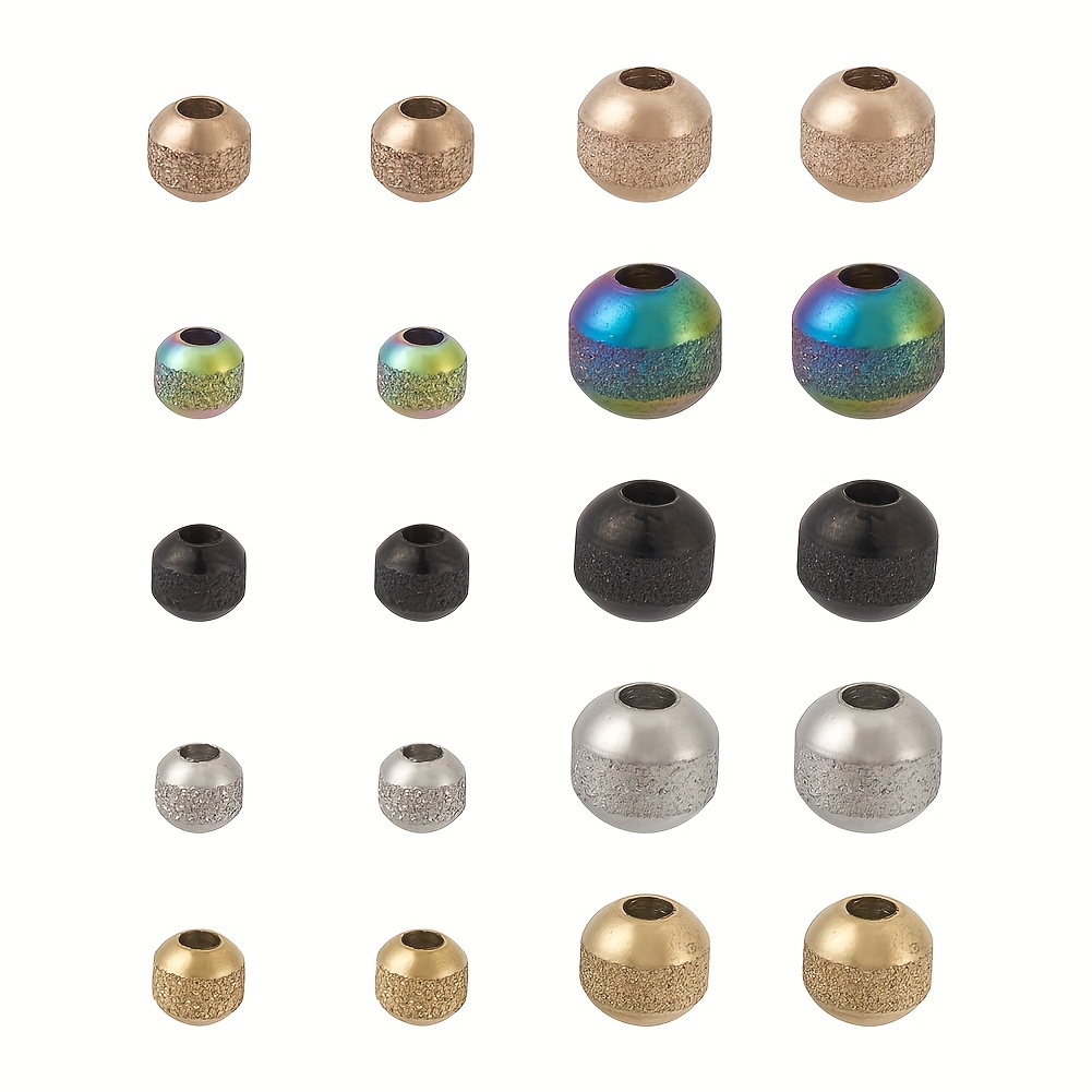 20 Perles Espacement Acier Doré Avec Anneau Caoutchouc – Pour Bracelets Et Colliers DIY – Anti-Glisse - 7