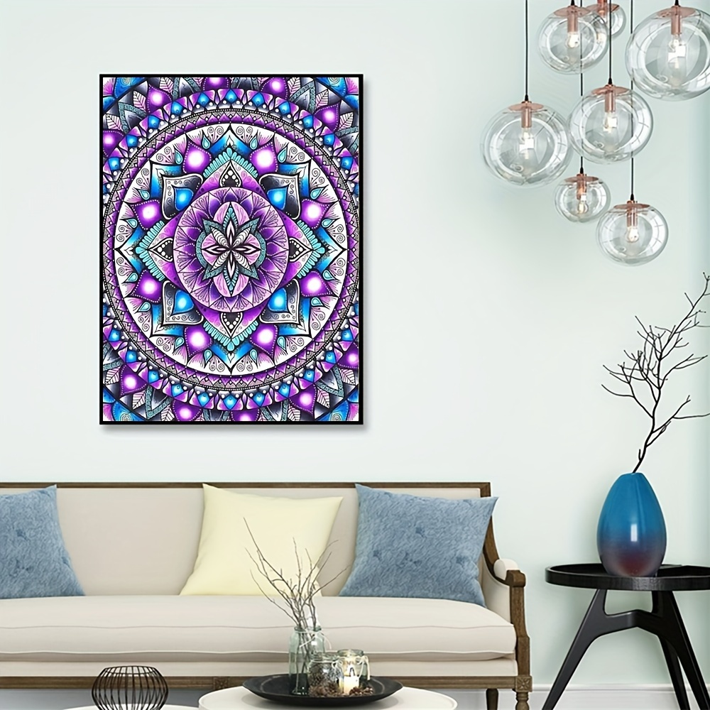 5d Diamond Painting Set Colorful Mandala Pattern Suitable - Temu