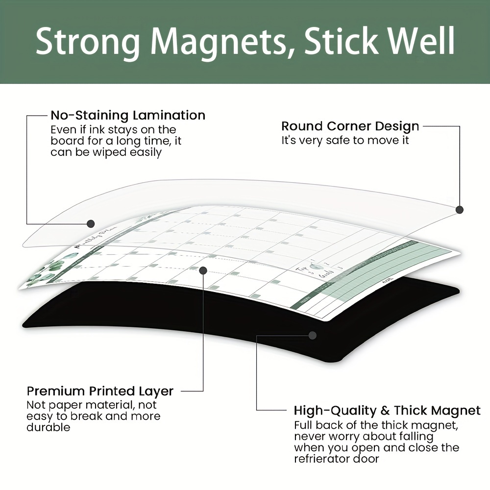 O³ Calendario Magnetico Frigorifero con 6 Accessori