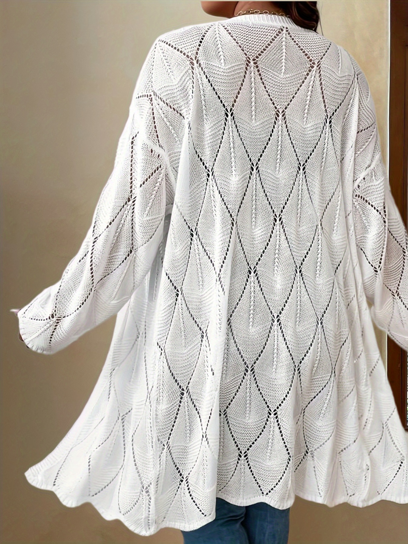 Sheer Knit Open Front Cardigan