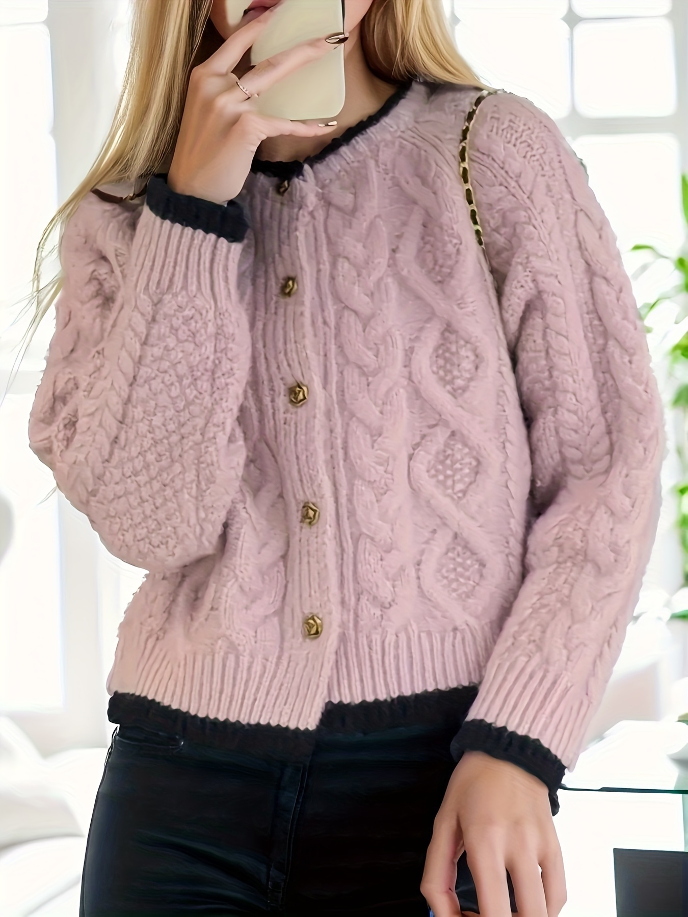 Knit Sweater Cardigan - Temu Canada