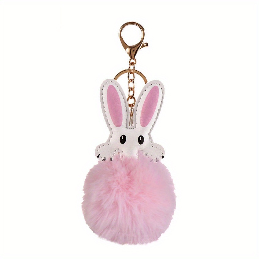 Rabbit Fuzzy Toy Keychain Cartoon Cute Animal Key Ring Purse Bag Backpack  Car Key Charm Women Girls Children's Day Gift - Temu